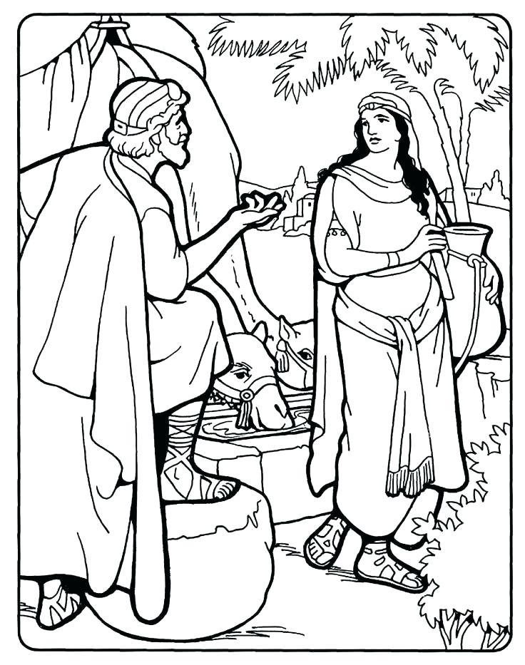 Isaac Marries Rebekah Coloring Page Coloring Pages