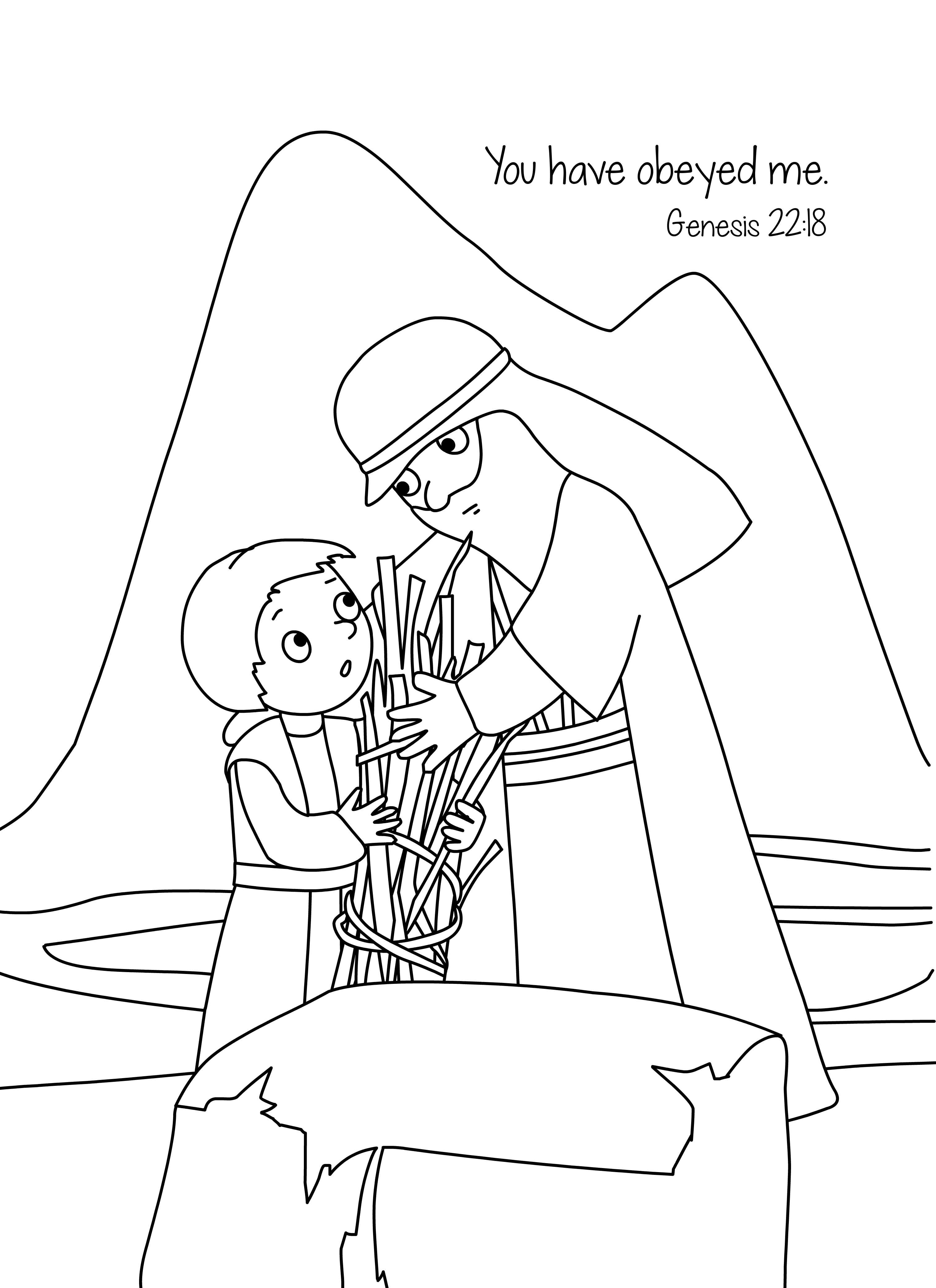 3028x4167 Free Bible Coloring Page Isaac And The Sacrifice