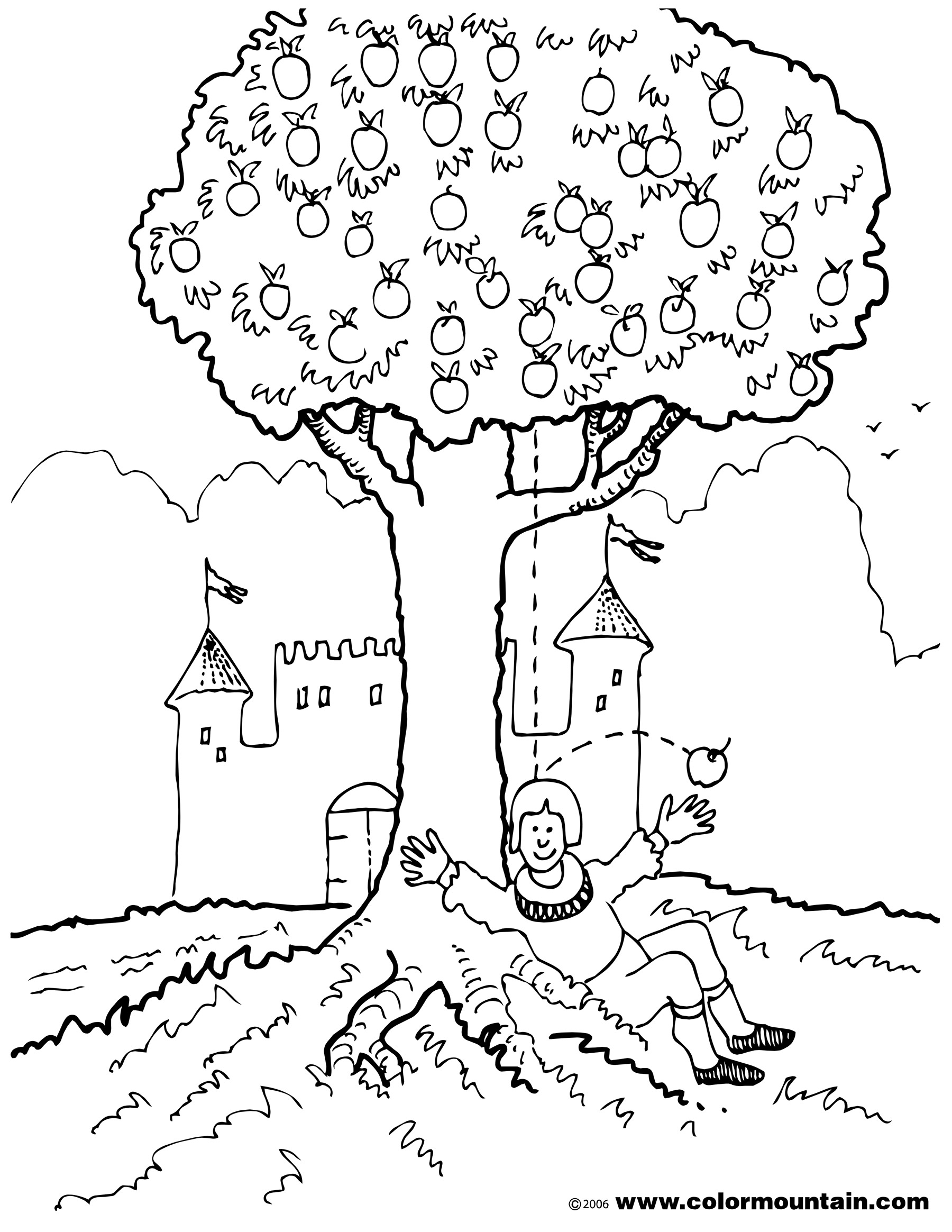 1800x2329 Newton Coloring Page