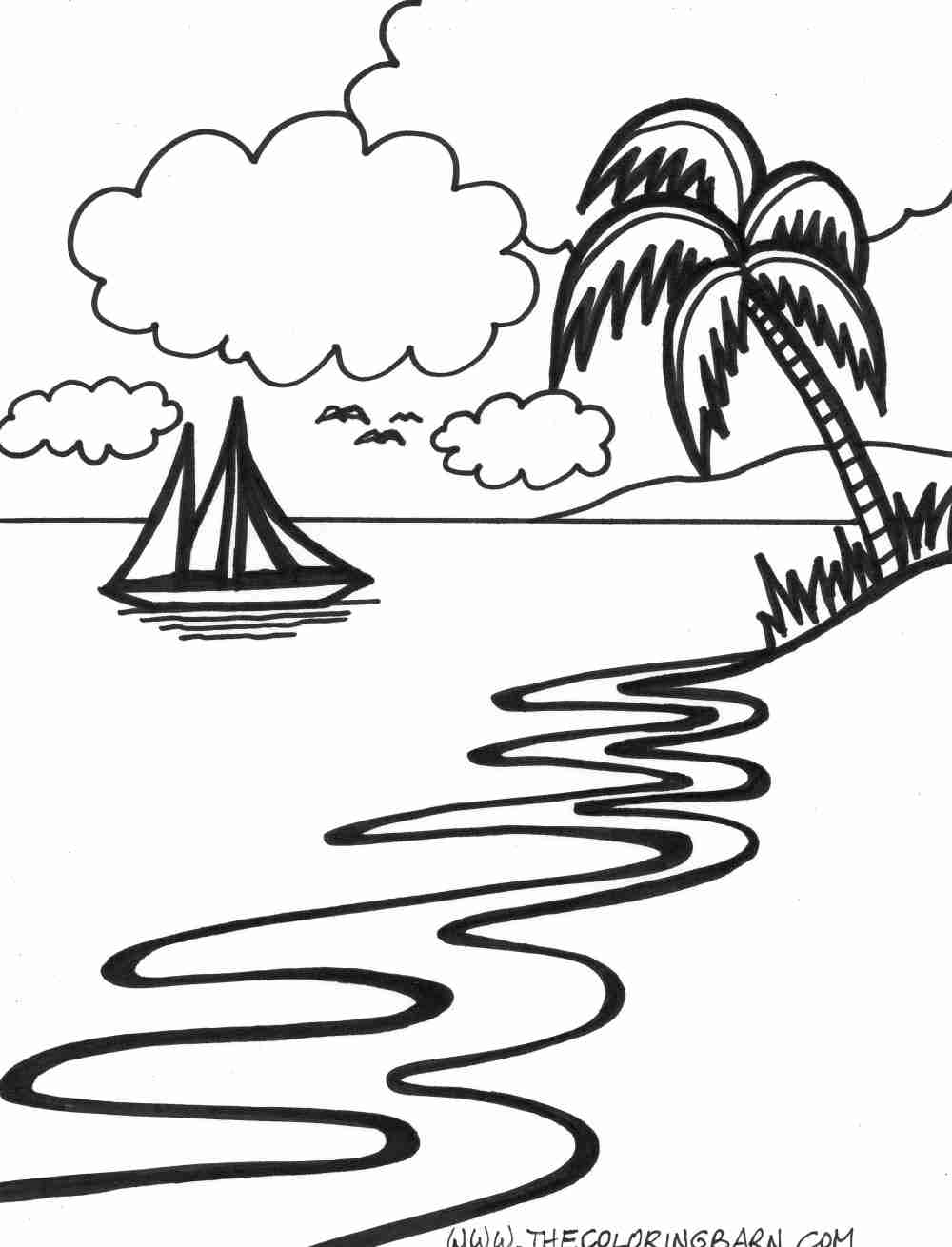 1000x1310 Nature Island Coloring Pages Print Best Entrancing Tropical Sunset