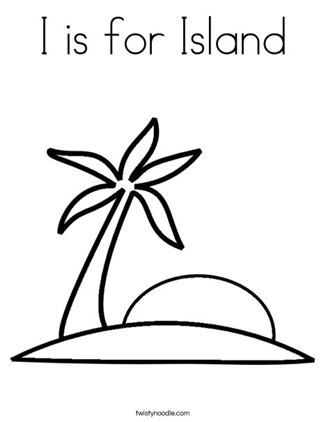 468x605 I Is For Island Coloring Page