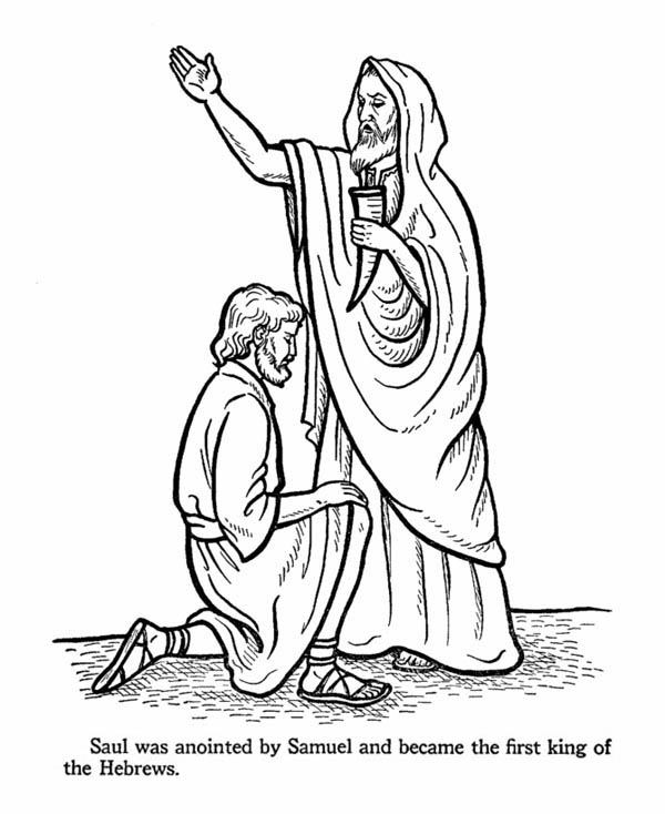 600x734 King Saul Coloring Page And Samuel Bible Pages What S