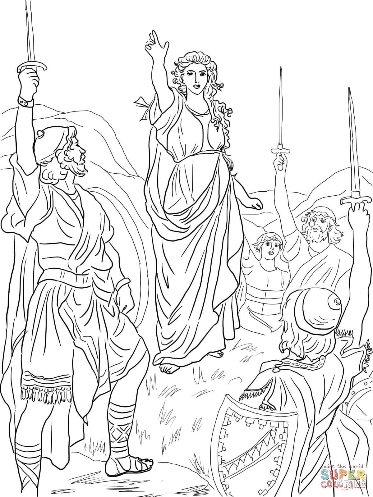 1200x1600 Deborah Leads Israel Free Printable Coloring Page Coloring