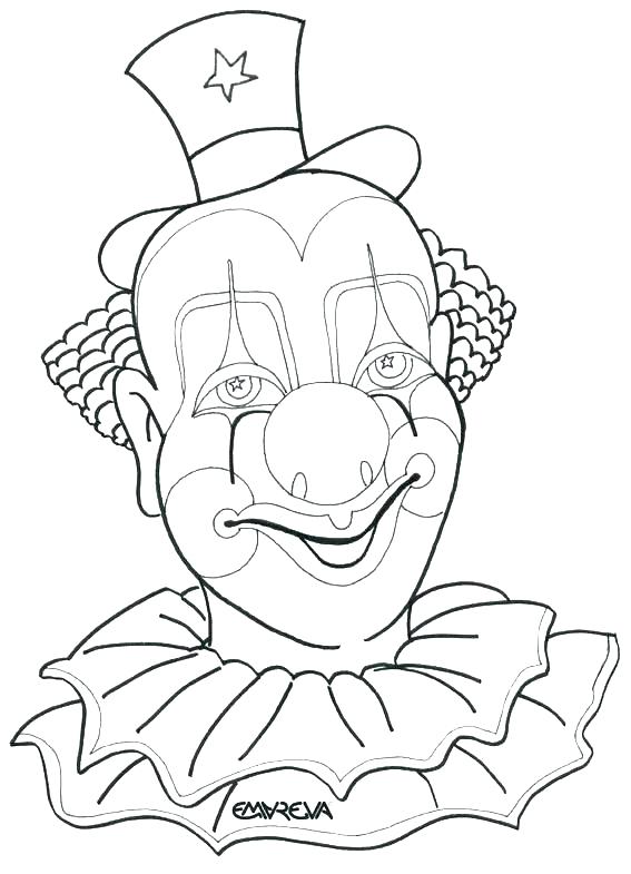 567x785 Clown Coloring Page