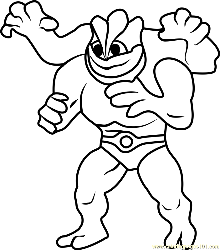 703x800 Machamp Pokemon Go Coloring Page