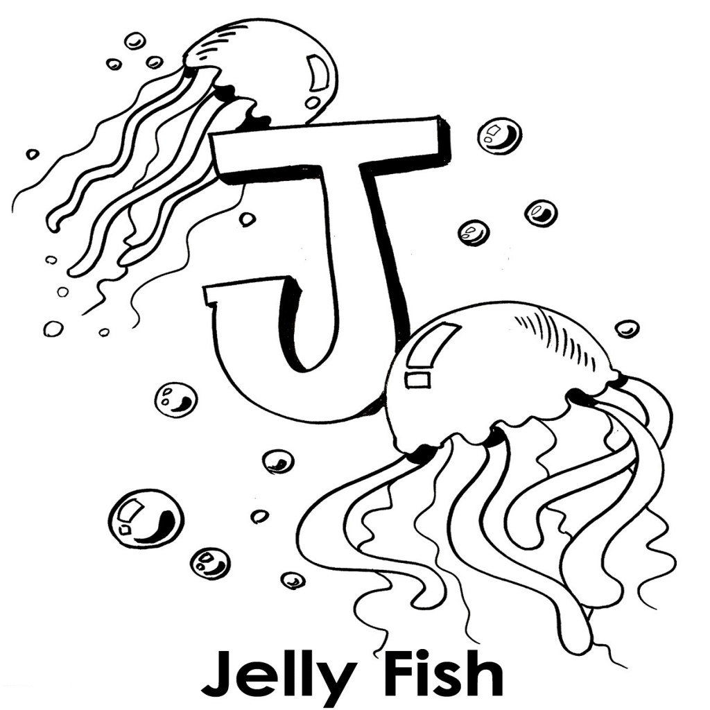 1024x1024 J Coloring Pages Printable Best Of Draw Jellyfish Coloring Pages