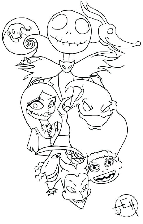 490x768 Jack Y Sally Para Colorear Nightmare Before Coloring Pages