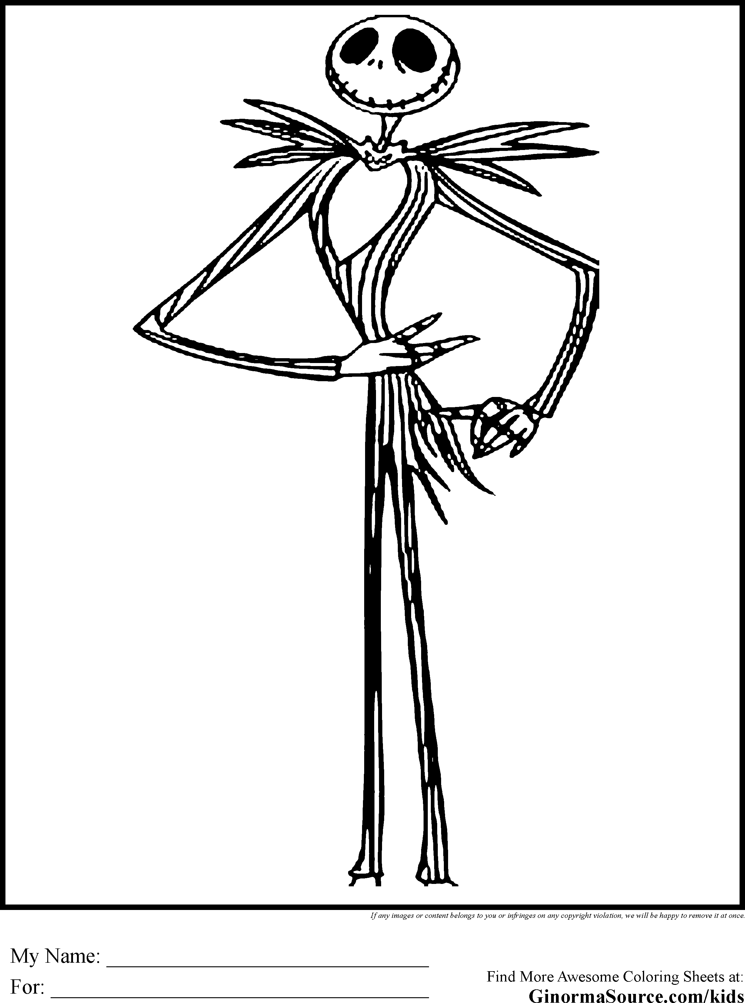 2459x3310 Jack And Sally Nightmare Before Christmas Coloring Pages Image