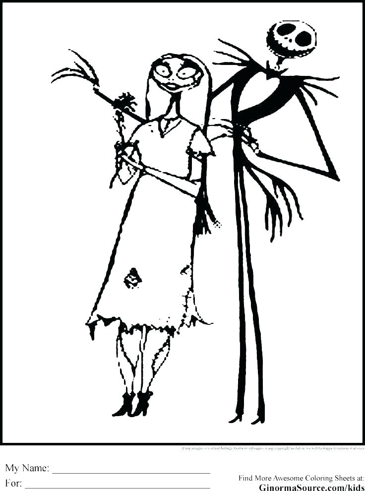 736x990 Jack And Sally Coloring Pages Professional