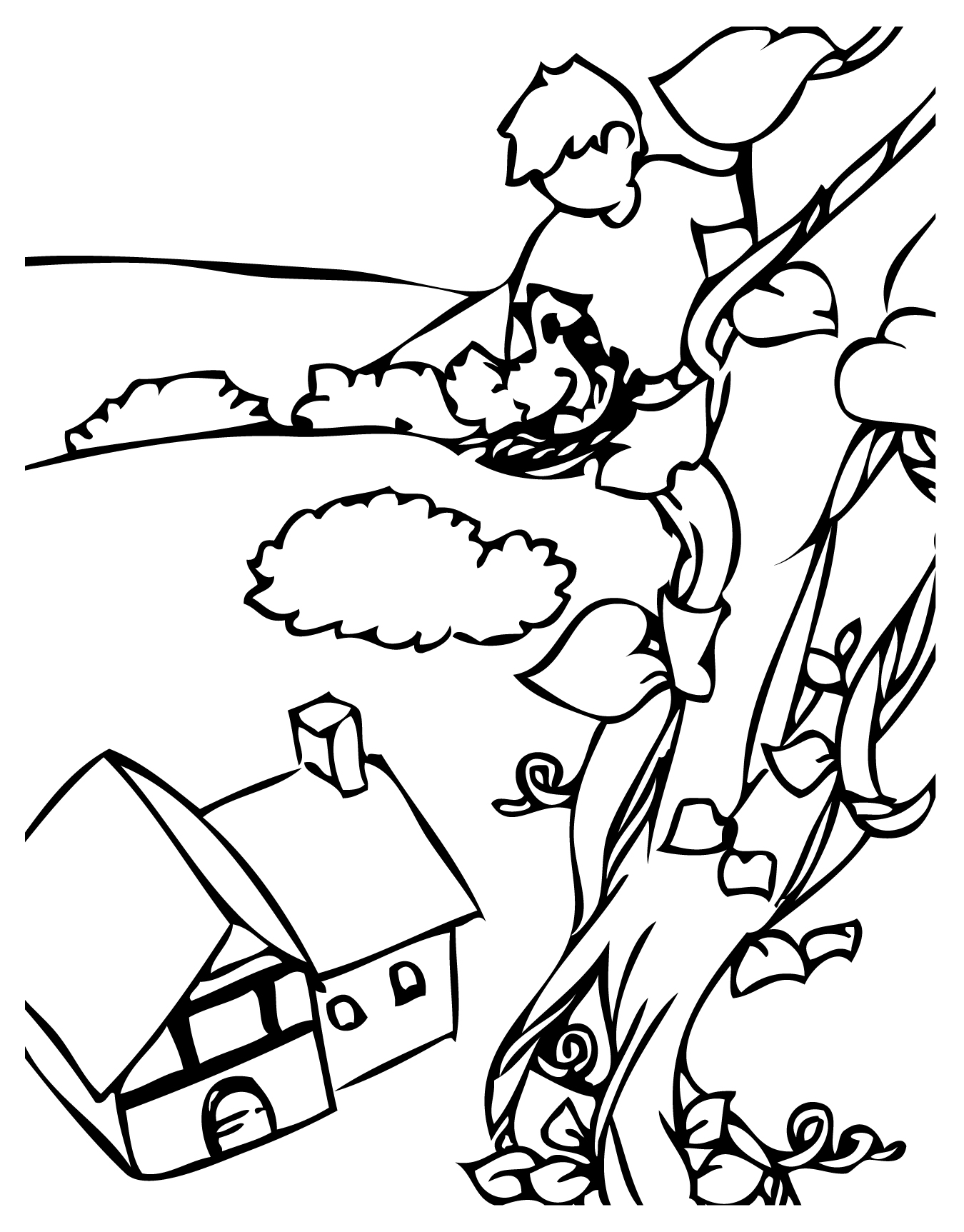 1350x1725 Jack And The Beanstalk Coloring Page