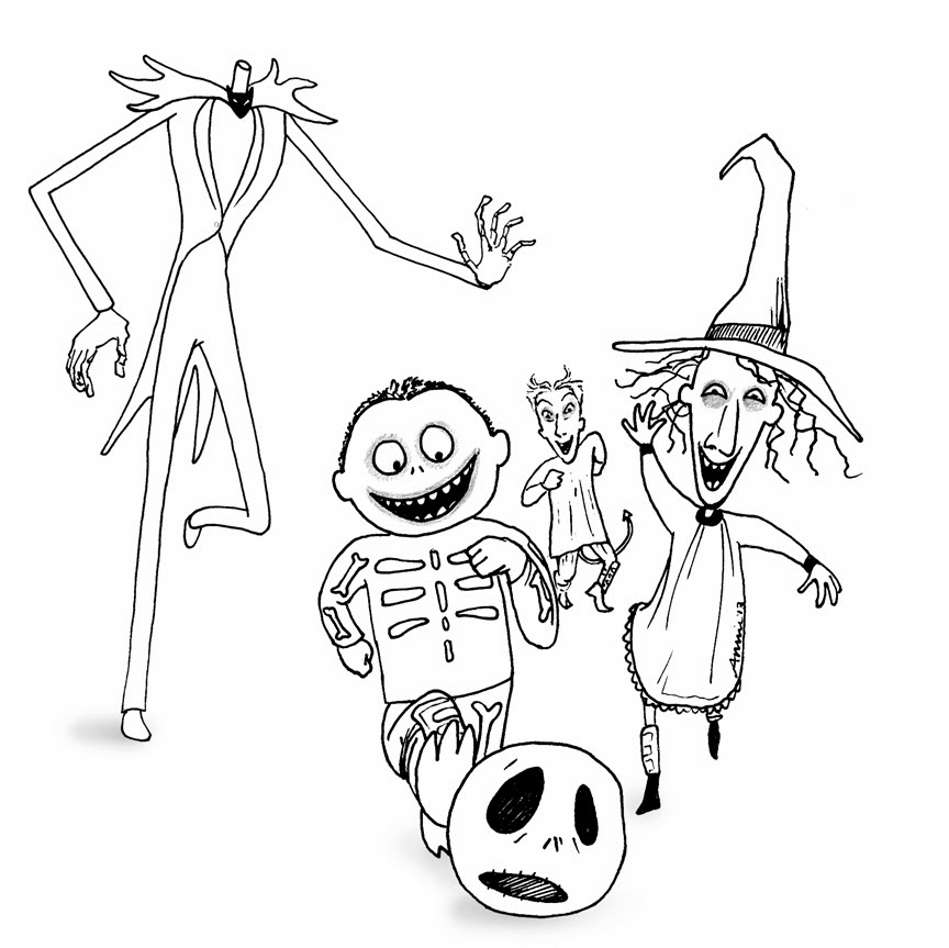 864x863 Jack Skellington Coloring Pages Free Nightmare Before Christmas