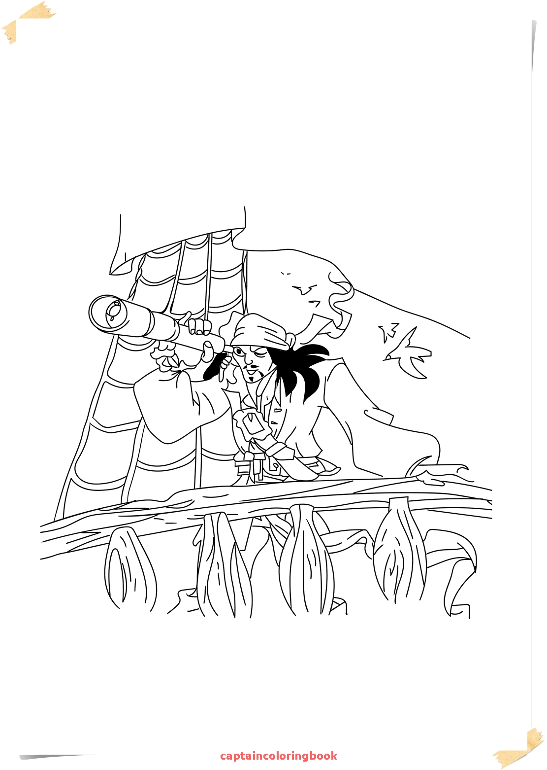1111x1562 Captain Jack Sparrow Coloring Pages Download