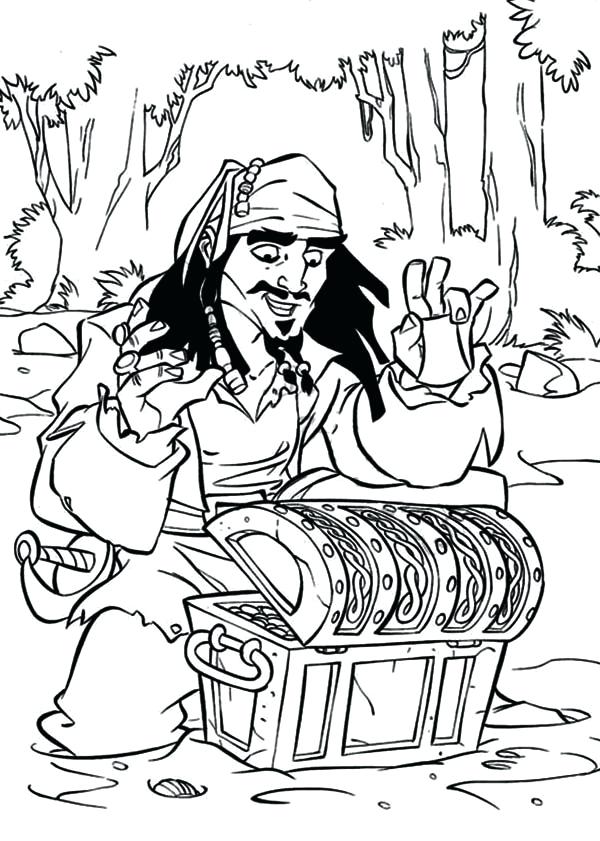 600x841 Pirates Of The Caribbean Coloring Pages Jack Sparrow Found A Chest