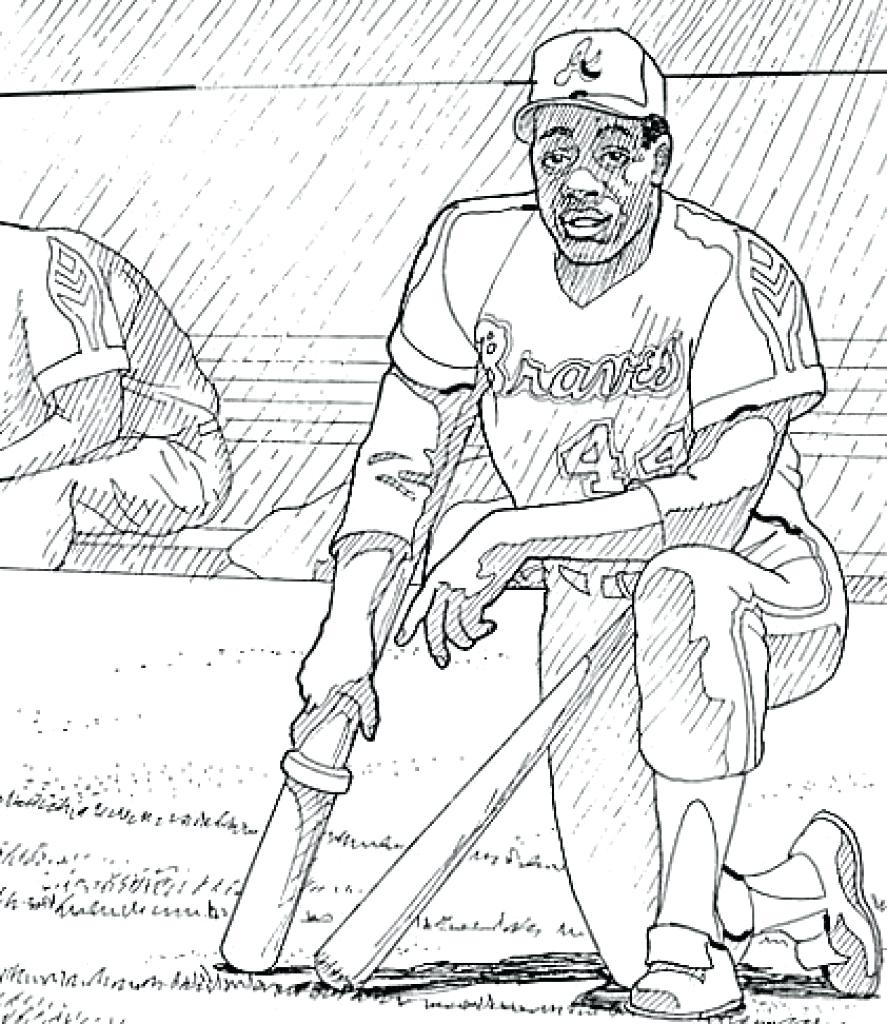 887x1024 Jackie Robinson Coloring Page