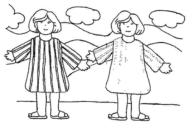 600x398 Cartoon Of Jacob And Esau Coloring Page