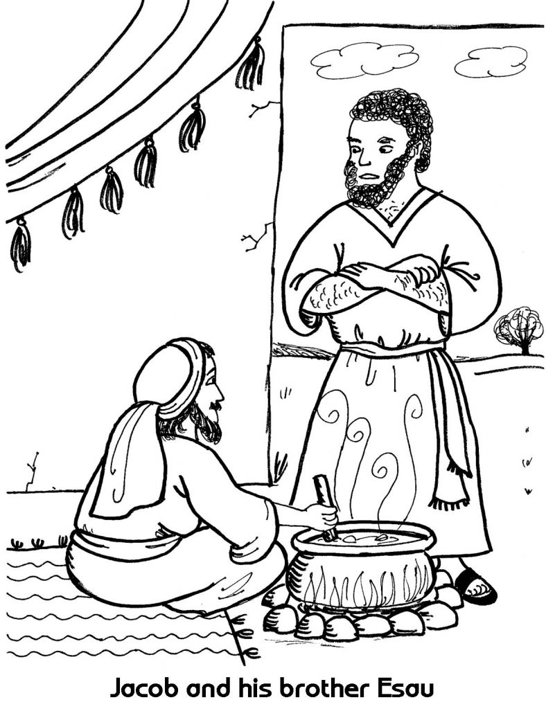 788x1024 Jacob And Esau Reunite Coloring Page