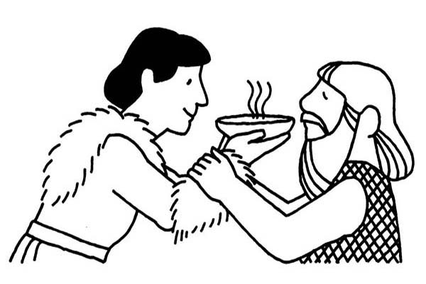 600x400 Jacob Offered Esau A Bowl Of Stew In Jacob And Esau Coloring Page
