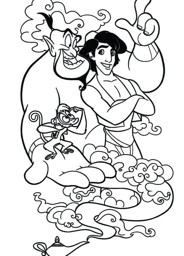 600x832 Jafar Coloring Pages And His Two Companion And Genie Coloring Page