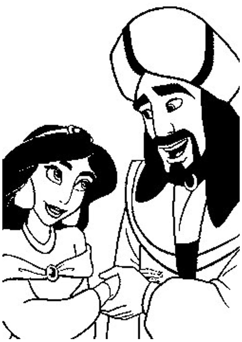 826x1169 Jafar And Jasmine Coloring Page Aladdin Pages
