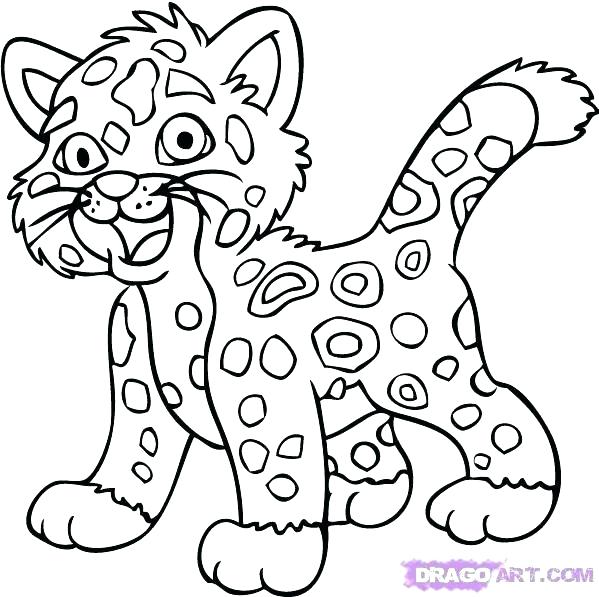 599x597 Jaguar Coloring Page Baby Jaguar Coloring Pages Drawn Cute Baby