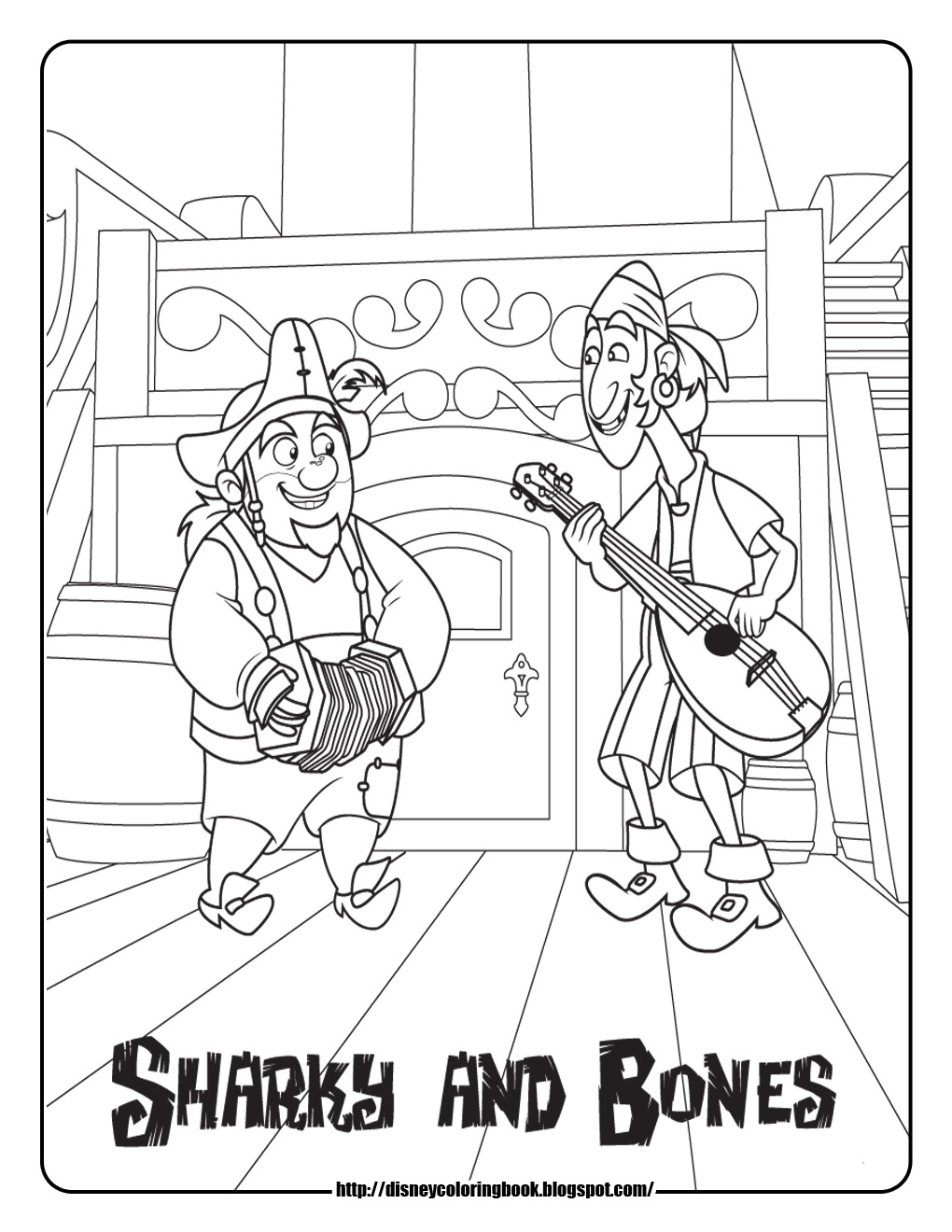 1020x1320 Jake And The Never Land Pirates Coloring Pages Sharky And Bones