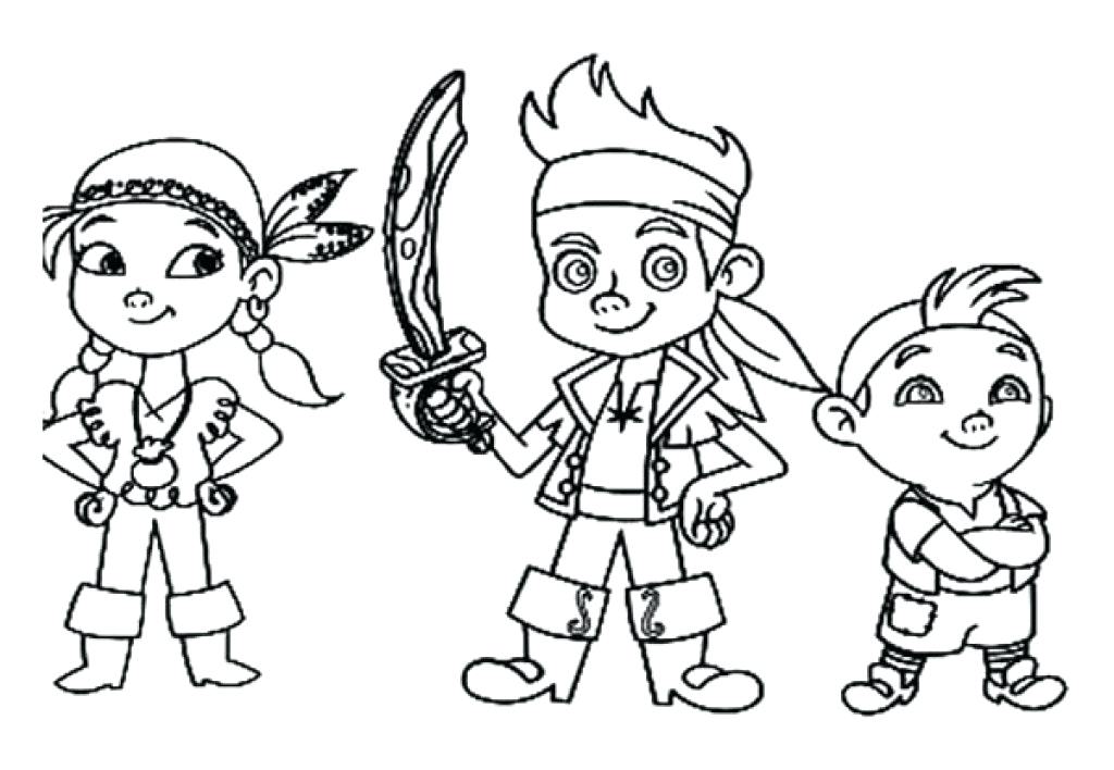 1024x708 Jake Neverland Pirates Coloring Pages And The Pirates Coloring