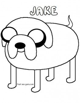 262x338 Printable Cartoon Network Adventure Time Jake Coloring Pages