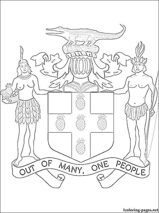 560x750 Jamaica Coat Of Arms Coloring Page Coloring Pages