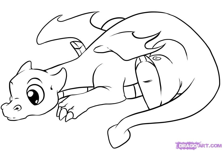 929x629 Cute Baby Dragon Coloring Pages Pictures To Colour