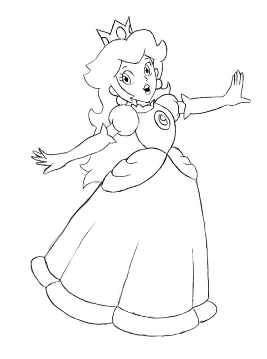 542x730 Princess Peach Coloring Page To Print Fun Coloring Pages Princess