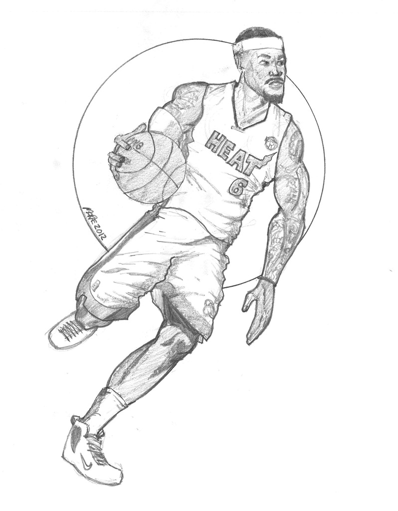 798x1024 Lebron James Heat Drawing