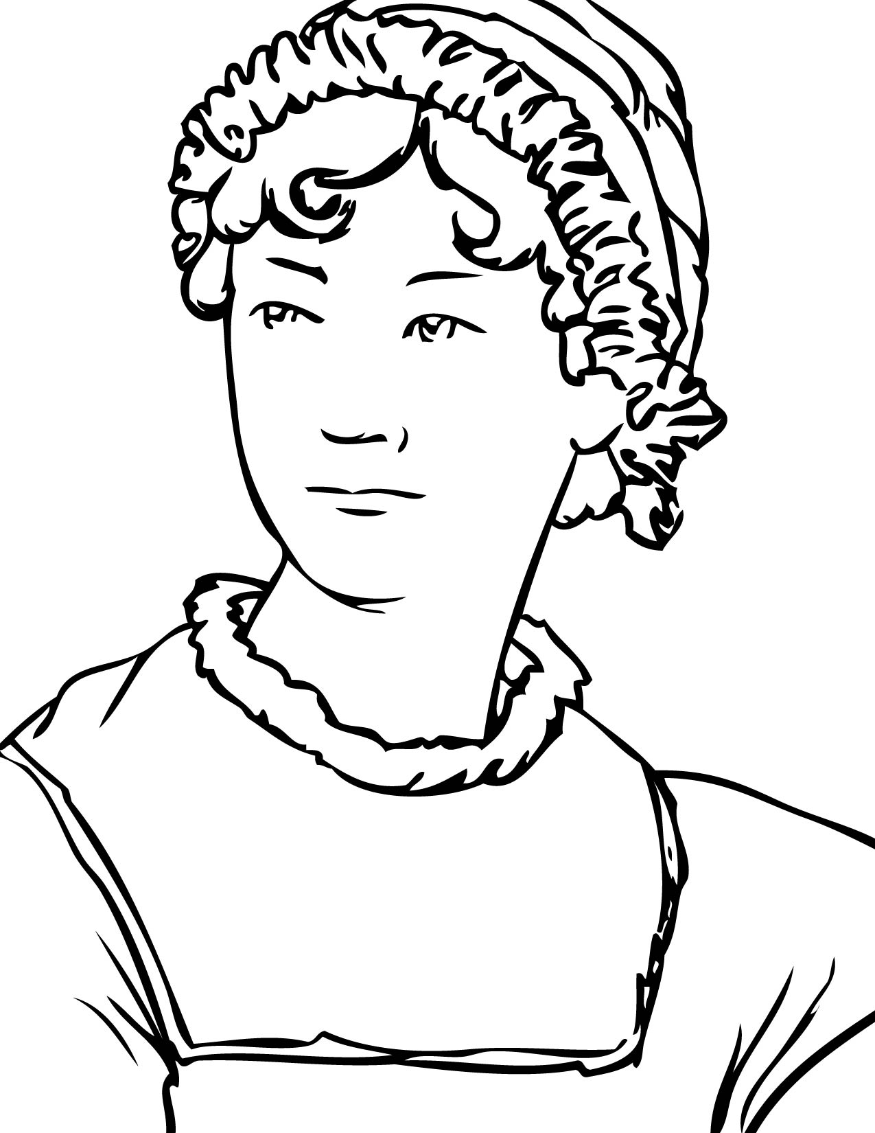 1275x1650 Jane Austen Coloring Page