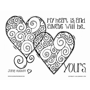 300x300 Jane Austen Quote Valentine Drawing