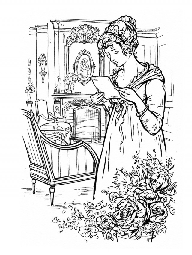 640x851 This Jane Austen Adult Coloring Book Lets You Doodle Mr Darcy