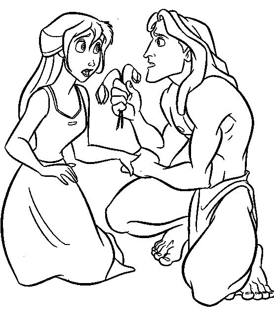 555x664 Tarzan Give Flowers To Jane Porter Tarzan Coloring Pages