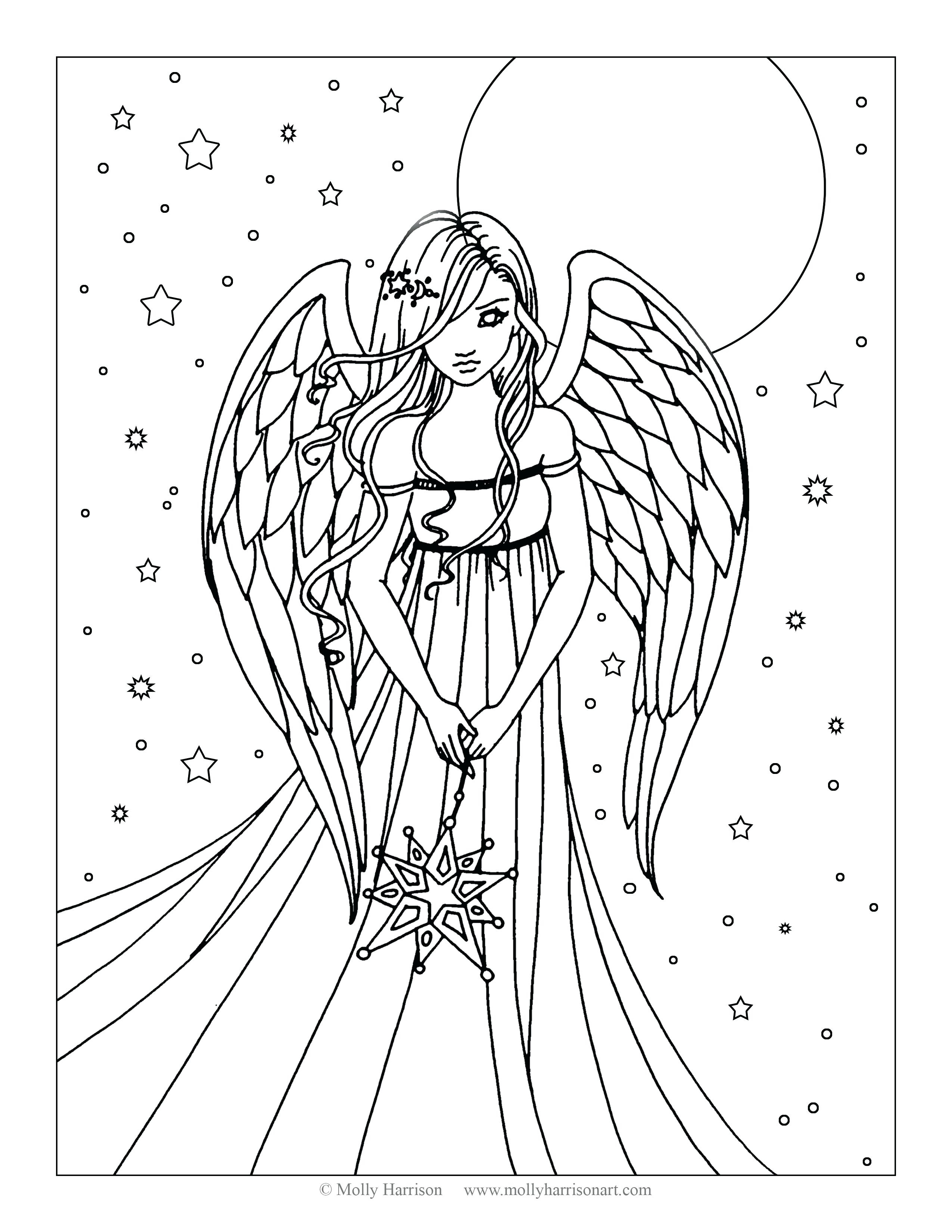 2550x3300 Coloring Pages Of Angels With Wings Printable Coloring For Kids