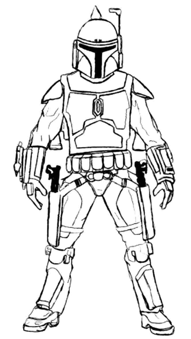 664x1176 Famoso Star Wars Boba Fett Para Colorear