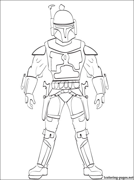 560x750 Star Wars Jango Fett Printable Page To Color Coloring Pages