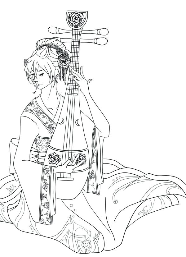 600x827 Geisha Coloring Pages Japan Flag Coloring Page Coloring Pages