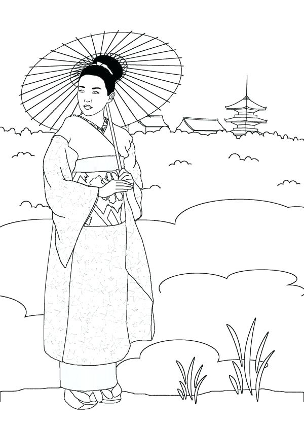 600x829 Printable Japanese Coloring Pages Professional