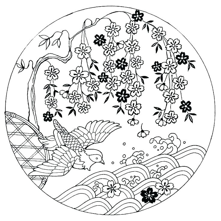 736x736 Japanese Coloring Pages