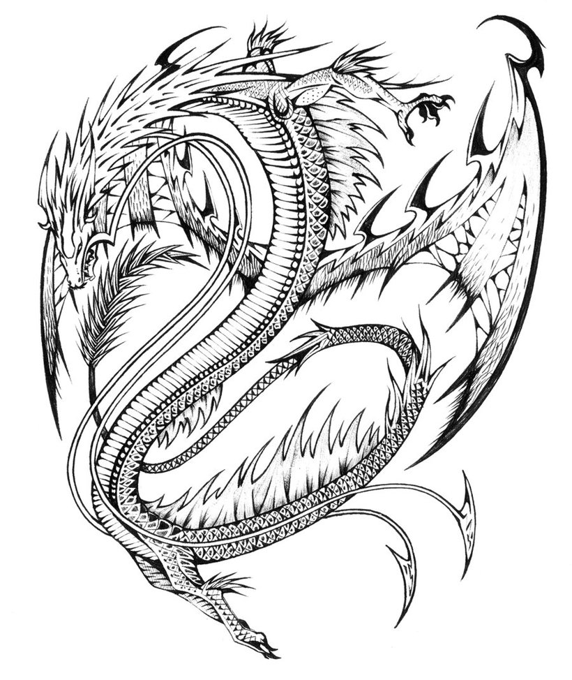 820x974 Dragon Coloring Pages For Adults