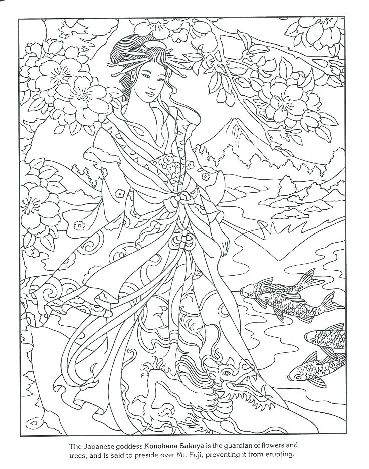 736x936 Geisha Coloring Pages Japan Free Fan Page Japanese Lantern