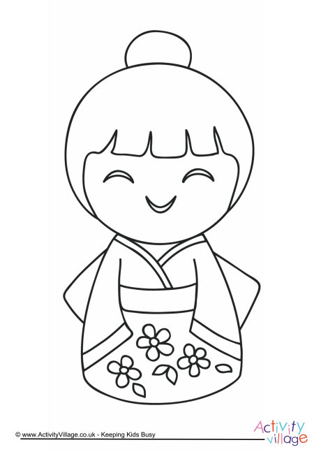 460x650 Kokeshi Dolls Coloring Pages