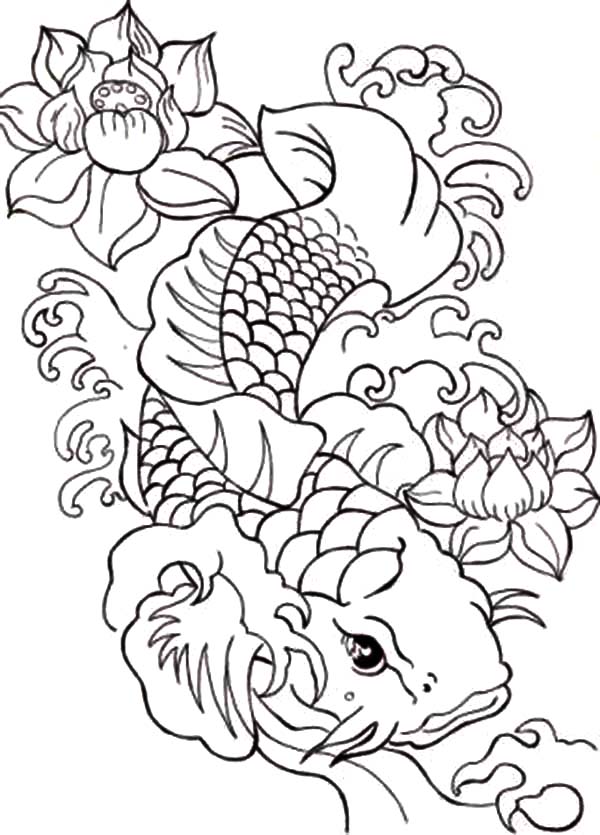 600x835 Koi Fish Coloring Pages