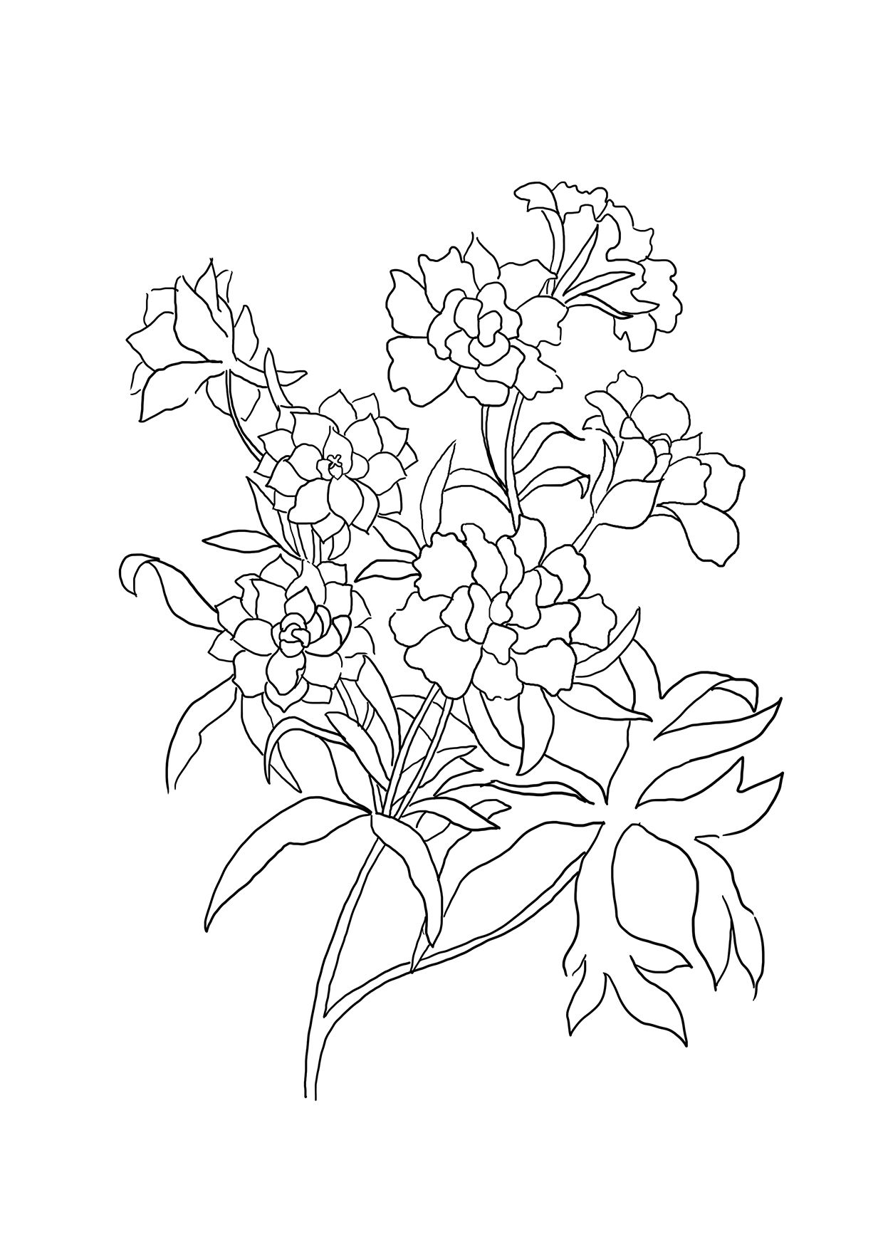 Japanese Flower Coloring Pages at GetDrawings | Free download