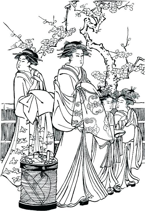 496x720 Coloring Pages Japanese Japan Page Holidays Ancient Free Anime Pa