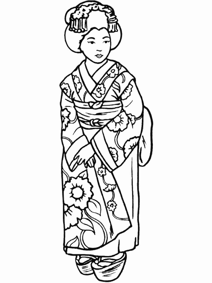 736x981 Best Geisha Embroideryjapan Images On Coloring