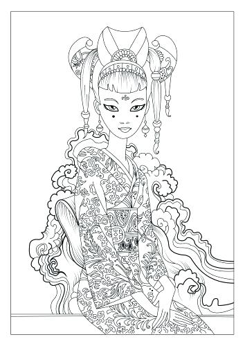 354x500 Geisha Coloring Pages Medium Size Of Coloring Pages Japan Geisha