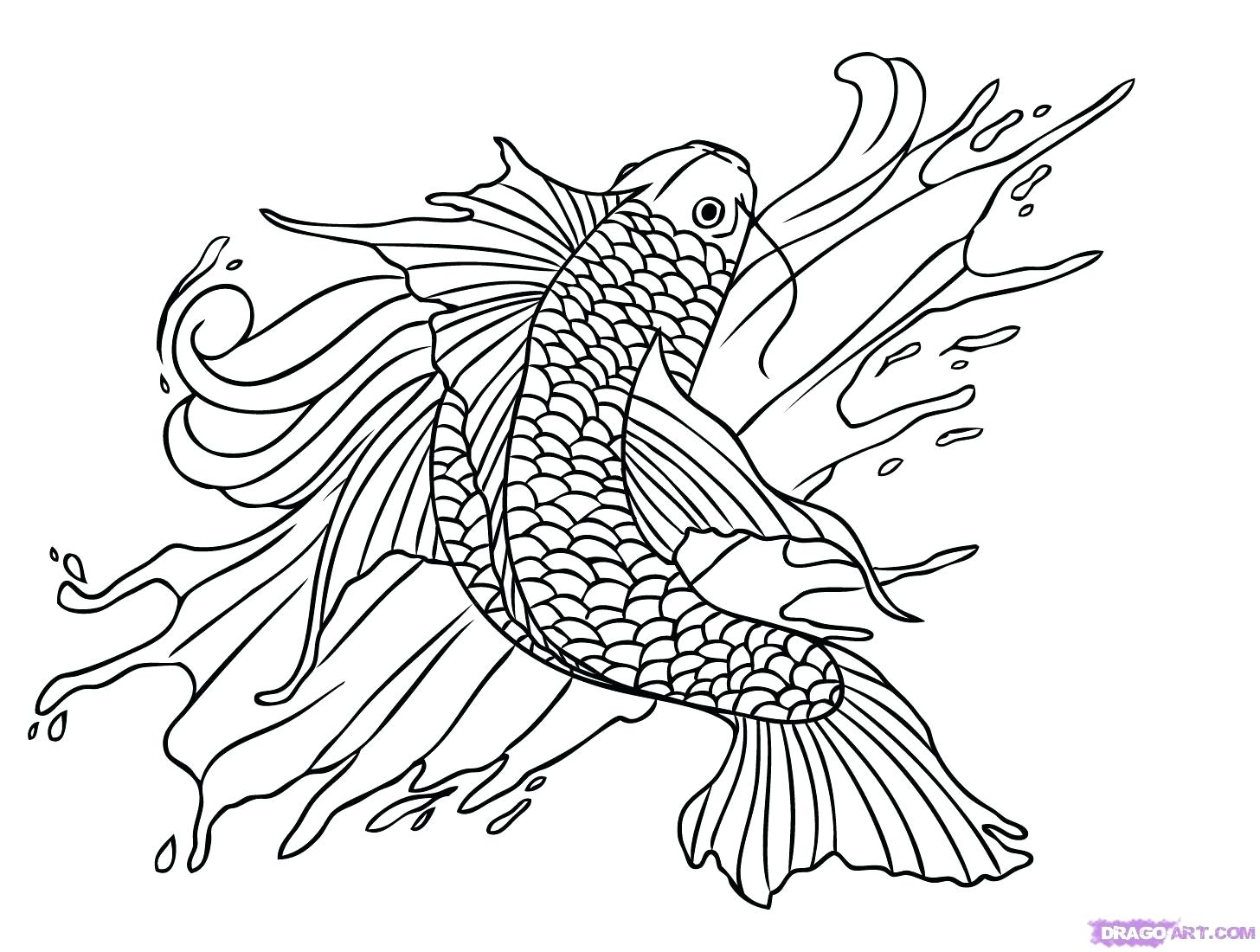 1456x1100 Coloring Pages Christmas For Adults Japanese Koi Fish Detailed